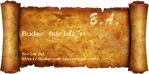 Buder Adrián névjegykártya